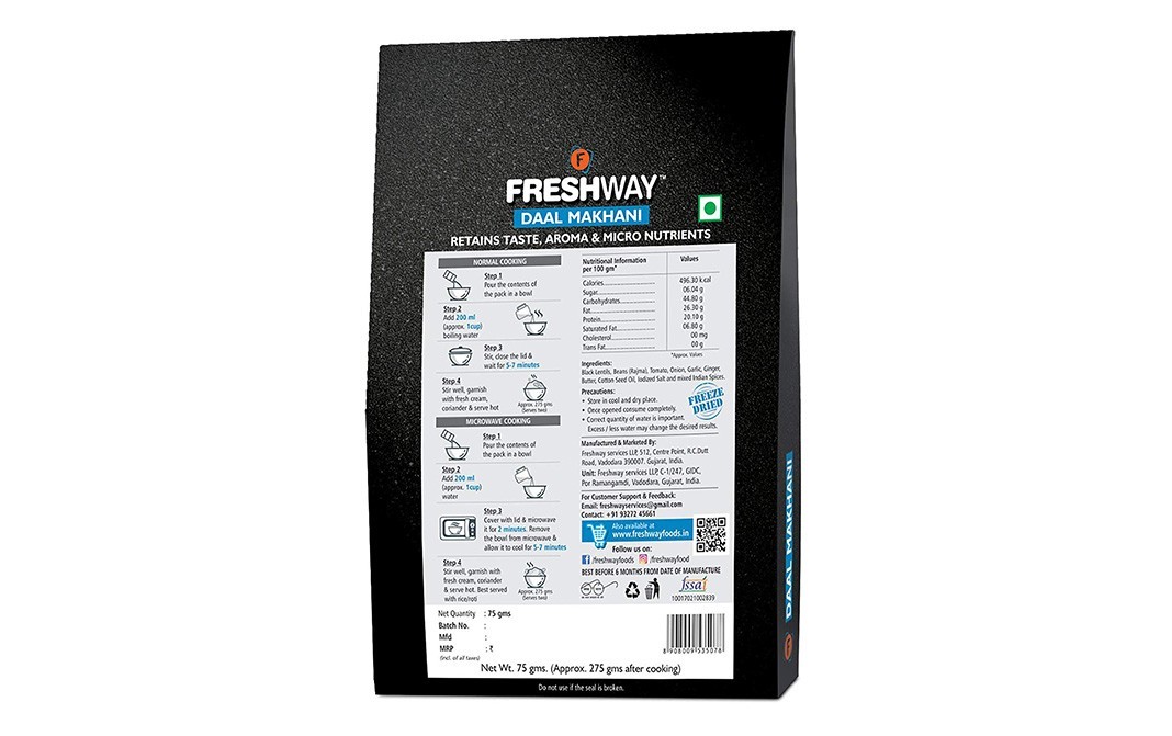 Freshway Daal Makhani    Pack  75 grams